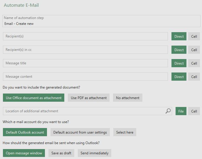 sending emails with Excel automation in AutoToolit for Office