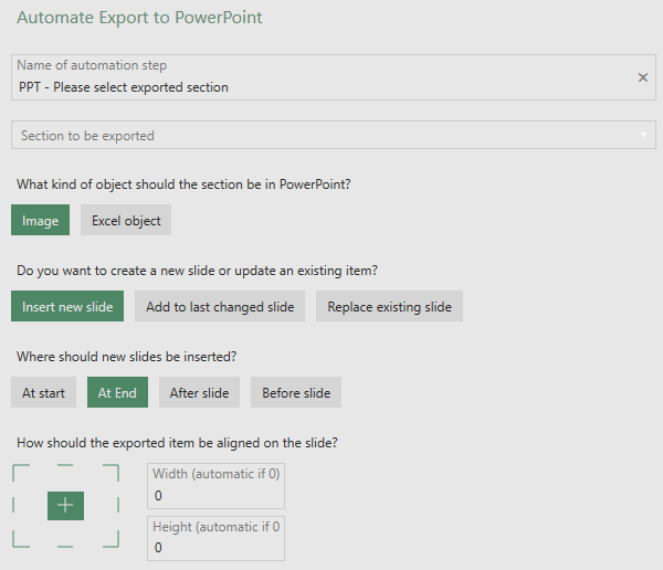 Export to PowerPoint from Excel automatically in AutoToolit for Office